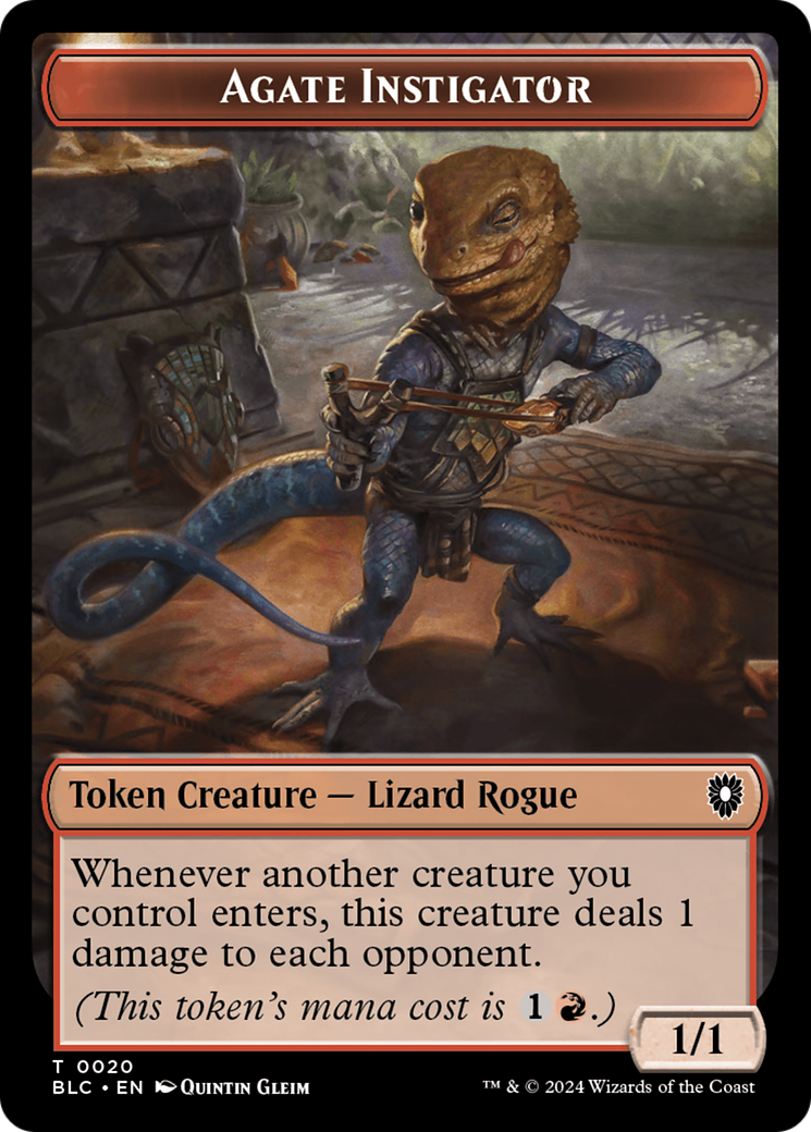 Agate Instigator // Rabbit Double-Sided Token [Bloomburrow Commander Tokens] | Good Games Cannington