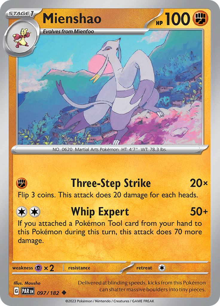 Mienshao (097/182) [Scarlet & Violet: Paradox Rift] | Good Games Cannington