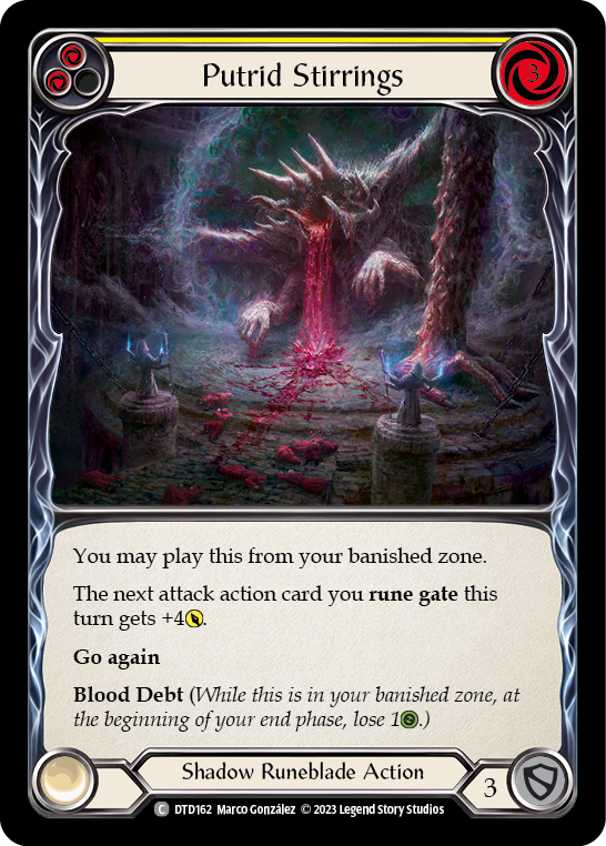 Putrid Stirrings (Yellow) [DTD162] (Dusk Till Dawn)  Rainbow Foil | Good Games Cannington