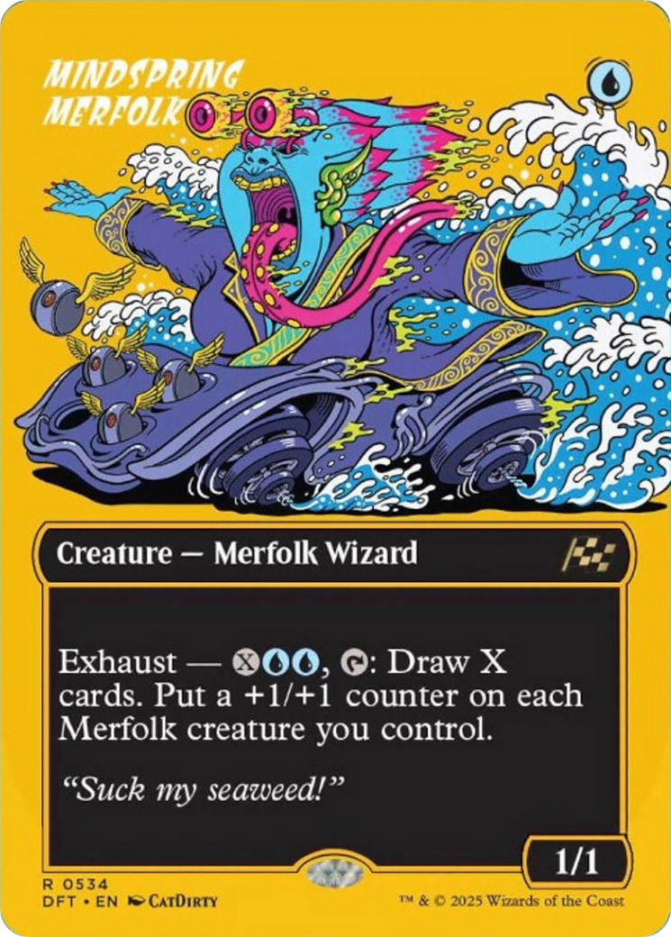 Mindspring Merfolk (Borderless) (First-Place Foil) [Aetherdrift] | Good Games Cannington