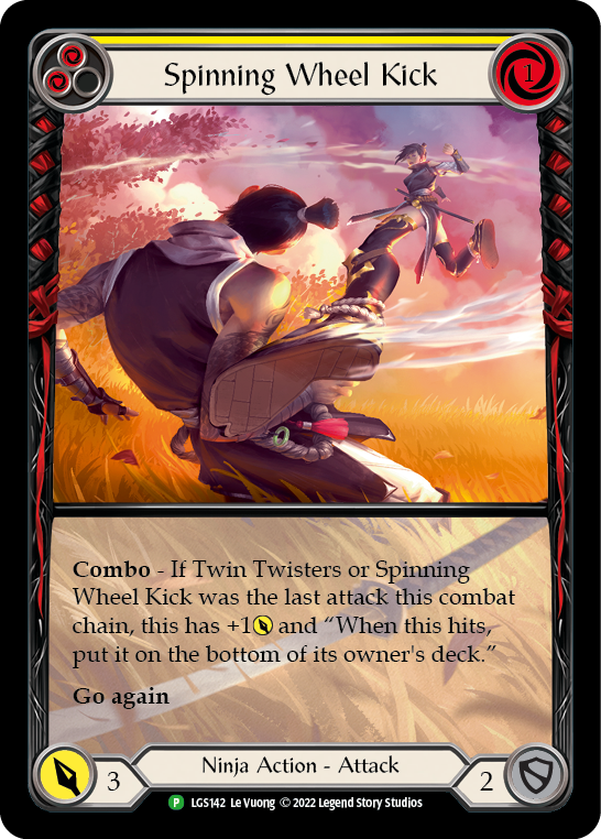 Spinning Wheel Kick (Yellow) [LGS142] (Promo)  Rainbow Foil | Good Games Cannington