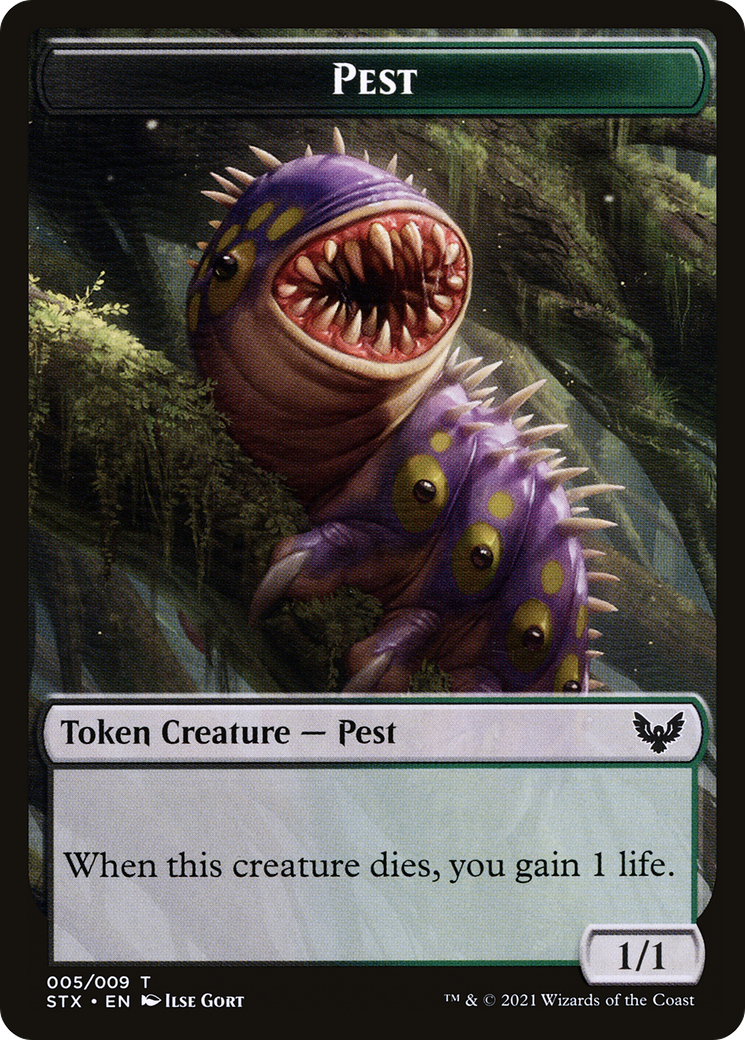 Pest // Jace, Telepath Unbound Emblem Double-Sided Token [Secret Lair: From Cute to Brute Tokens] | Good Games Cannington