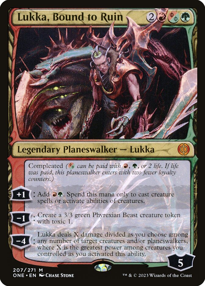 Lukka, Bound to Ruin 207/271 (Phyrexia: All Will Be One)  - Foil | Good Games Cannington