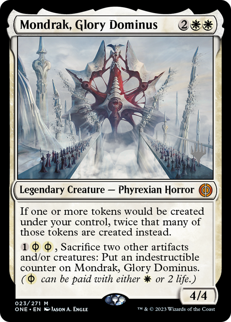 Mondrak, Glory Dominus (Promo Pack) [Phyrexia: All Will Be One Promos] | Good Games Cannington