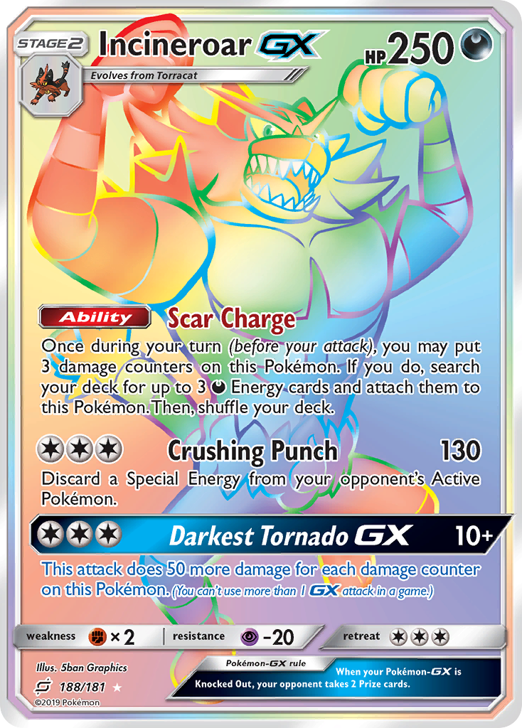 Incineroar GX (188/181) [Sun & Moon: Team Up] | Good Games Cannington