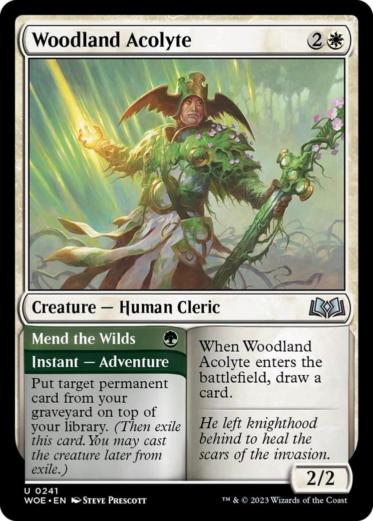 Woodland Acolyte // Mend the Wilds [Wilds of Eldraine] | Good Games Cannington