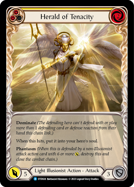 Herald of Tenacity (Yellow) [DTD024] (Dusk Till Dawn) | Good Games Cannington