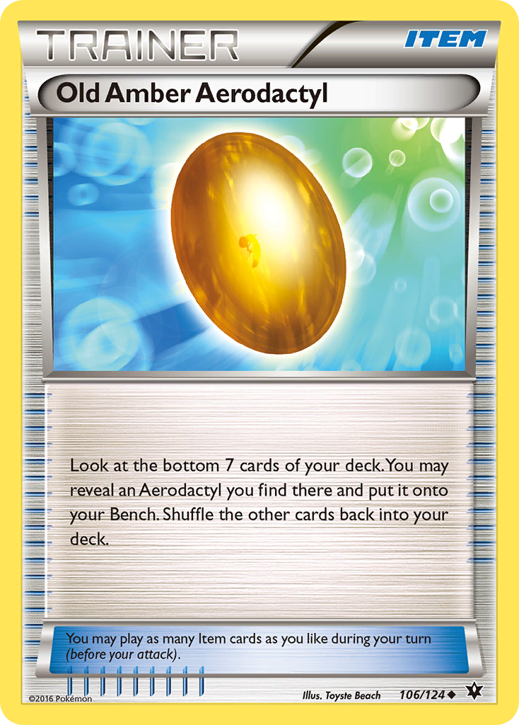 Old Amber Aerodactyl (106/124) [XY: Fates Collide] | Good Games Cannington