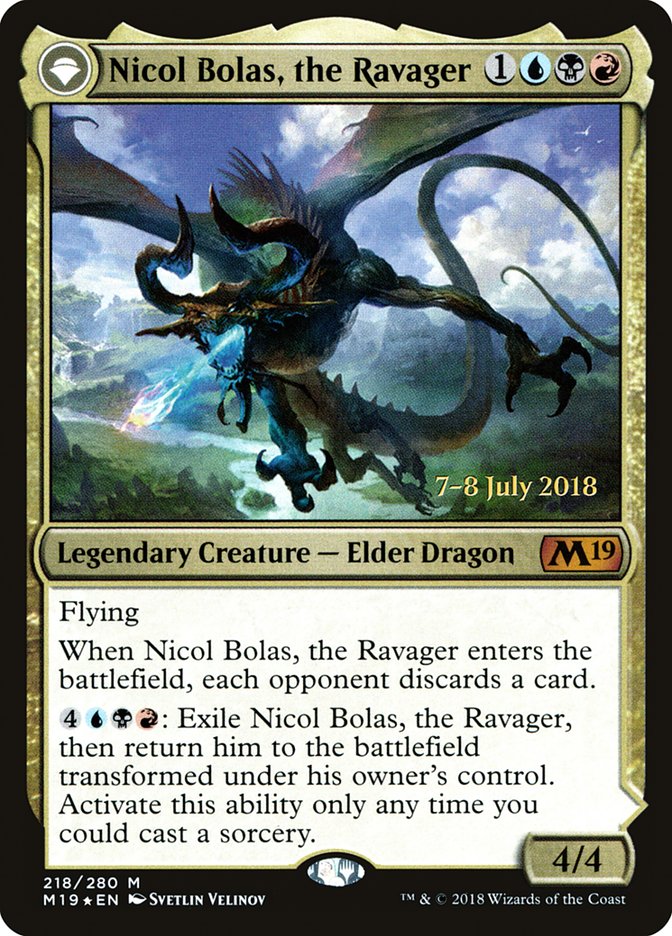 Nicol Bolas, the Ravager // Nicol Bolas, the Arisen [Core Set 2019 Prerelease Promos] | Good Games Cannington
