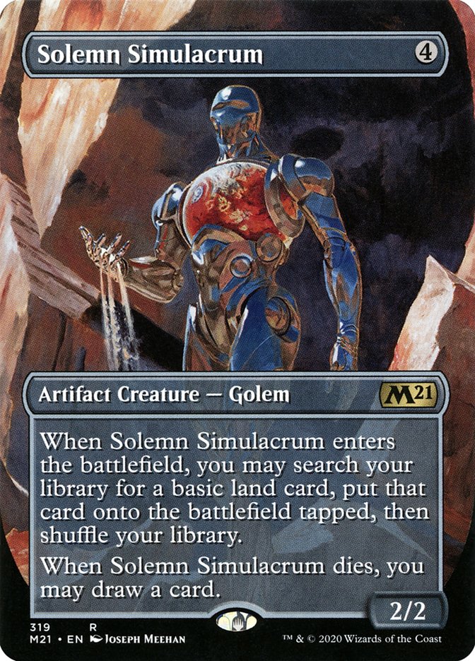 Solemn Simulacrum (Borderless Alternate Art) [Core Set 2021] | Good Games Cannington
