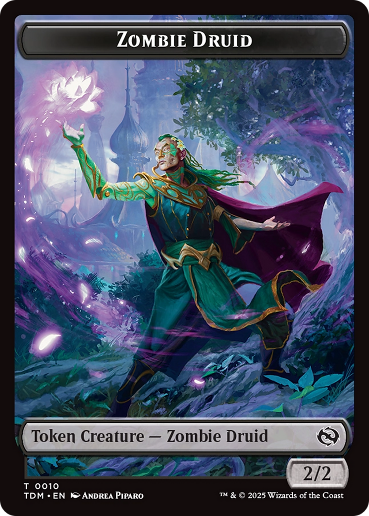 Insect (0022) // Zombie Druid Double-Sided Token [Tarkir: Dragonstorm Commander Tokens] | Good Games Cannington