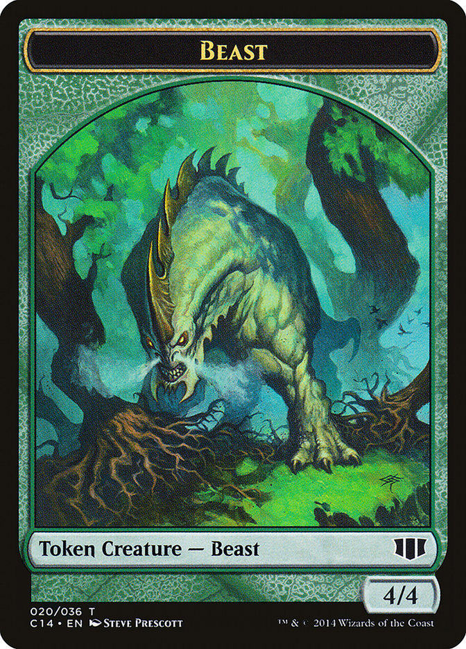 Elf Druid // Beast (020/036) Double-Sided Token [Commander 2014 Tokens] | Good Games Cannington