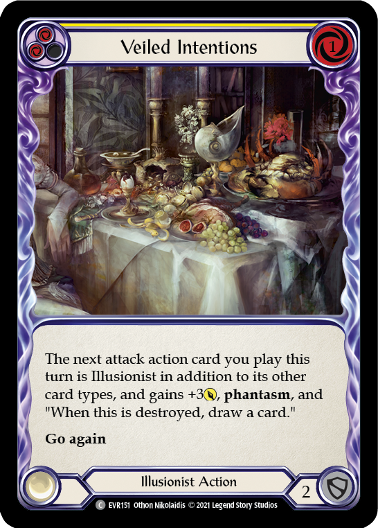 Veiled Intentions (Yellow) [EVR151] (Everfest)  1st Edition Rainbow Foil | Good Games Cannington