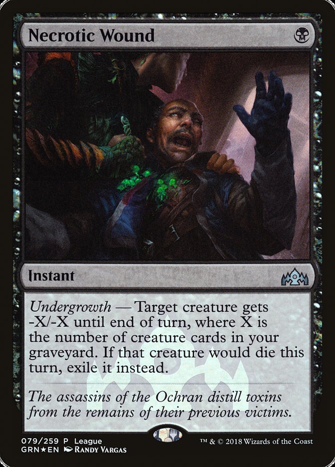 Necrotic Wound (League) [Guilds of Ravnica Promos] | Good Games Cannington