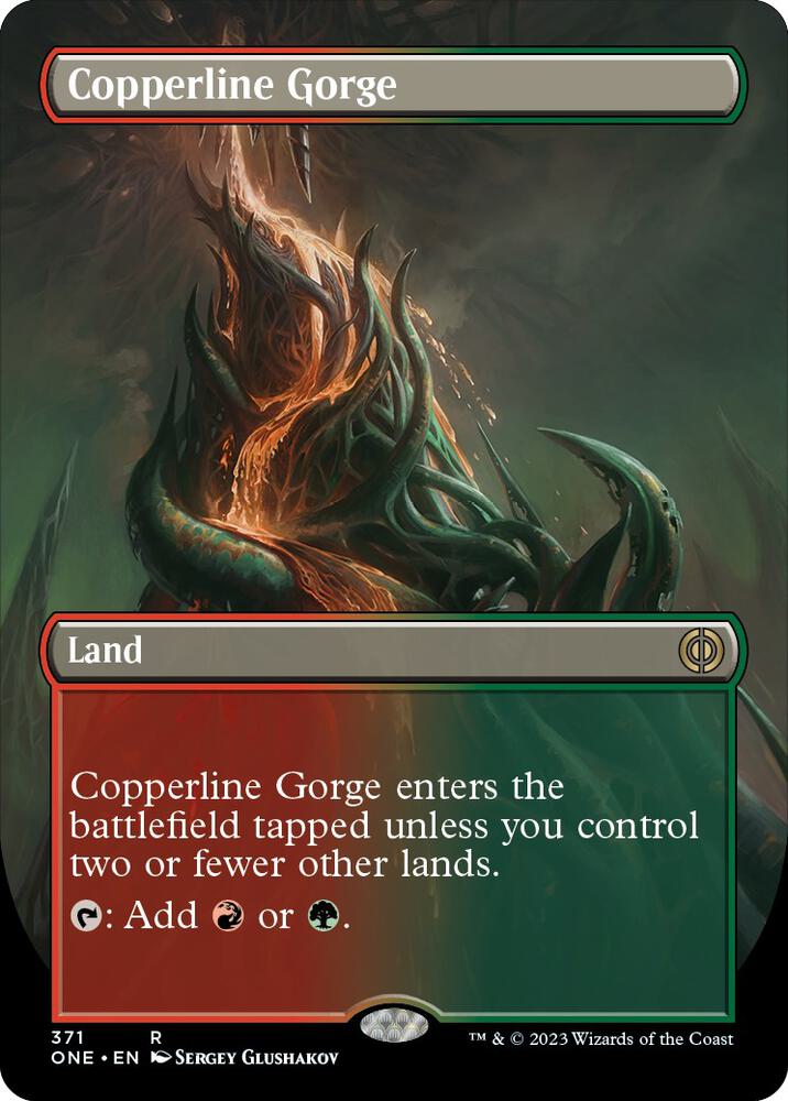 Copperline Gorge 371 (Phyrexia: All Will Be One)  - Borderless Foil | Good Games Cannington