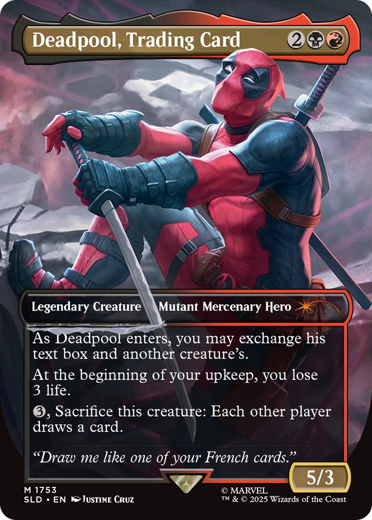 Deadpool, Trading Card (Rainbow Foil) [Secret Lair Drop Series] | Good Games Cannington