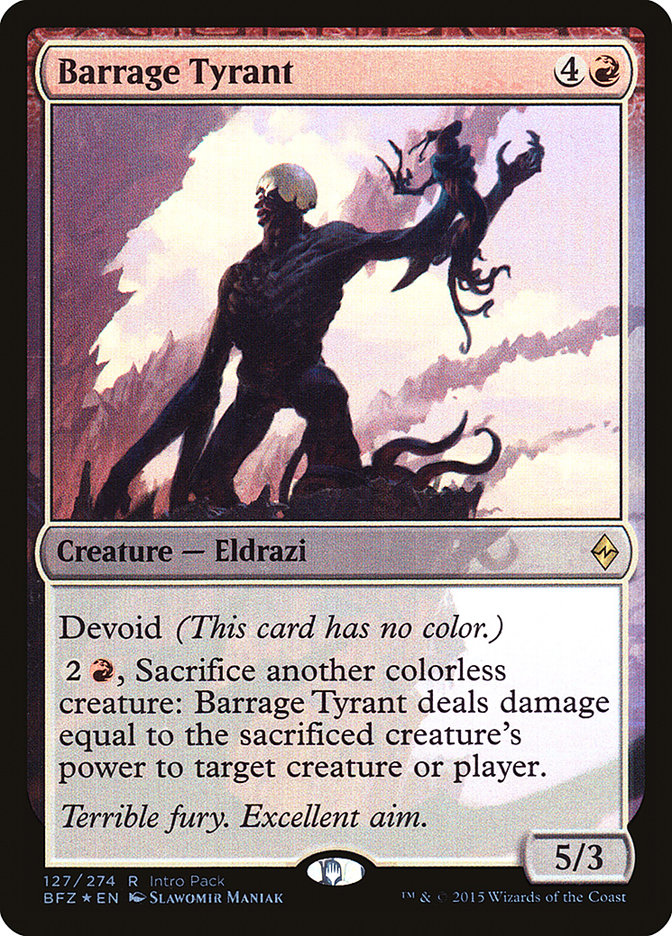 Barrage Tyrant (Intro Pack) [Battle for Zendikar Promos] | Good Games Cannington