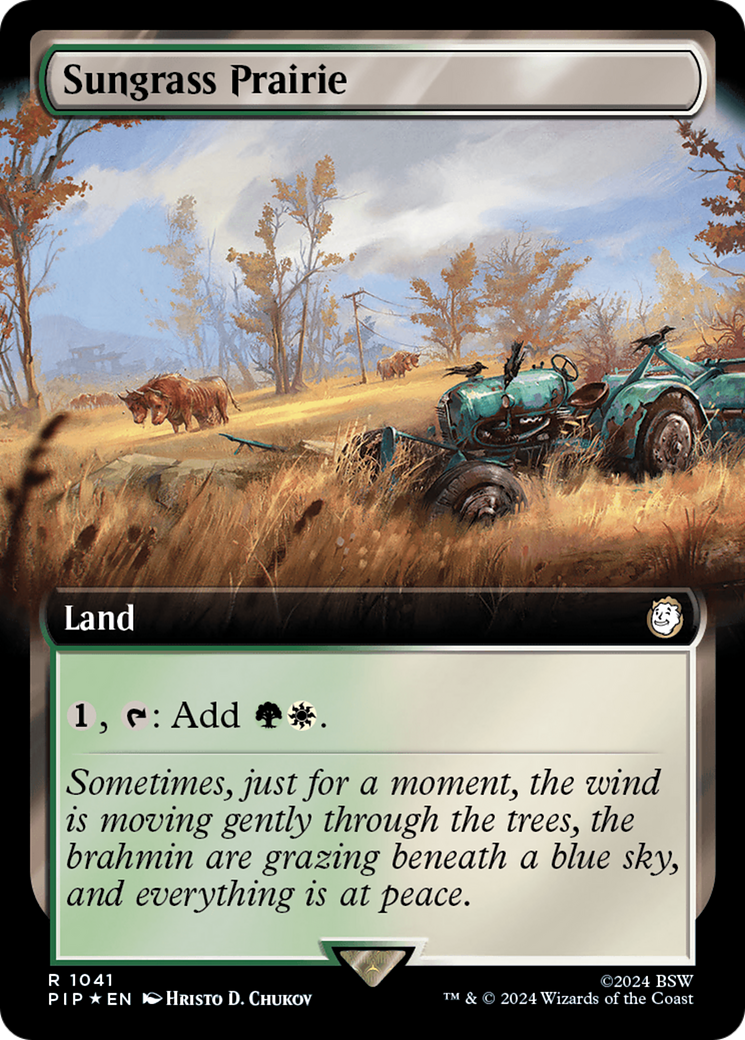 Sungrass Prairie (Extended Art) (Surge Foil) [Fallout] | Good Games Cannington