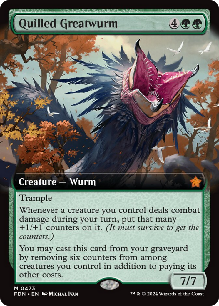 Quilled Greatwurm (Extended Art) [Foundations] | Good Games Cannington