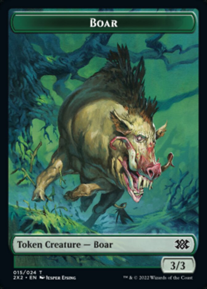 Boar // Aven Initiate Double-Sided Token [Double Masters 2022 Tokens] | Good Games Cannington
