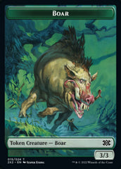 Boar // Aven Initiate Double-Sided Token [Double Masters 2022 Tokens] | Good Games Cannington