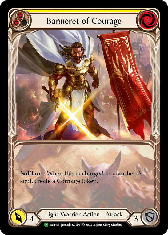 Banneret of Courage [FAB161] (Promo)  Rainbow Foil | Good Games Cannington