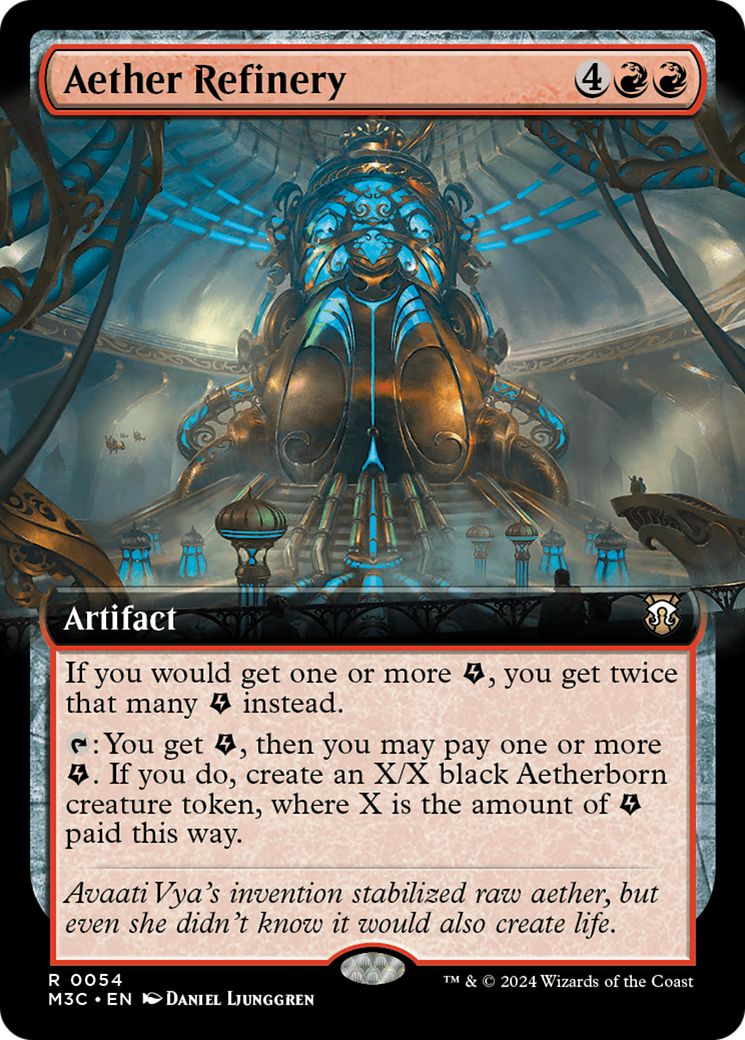 Aether Refinery (Extended Art) (Ripple Foil) [Modern Horizons 3 Commander] | Good Games Cannington
