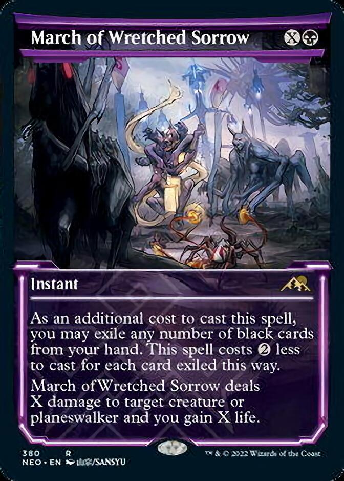 March of Wretched Sorrow (Showcase Soft Glow) [Kamigawa: Neon Dynasty] | Good Games Cannington