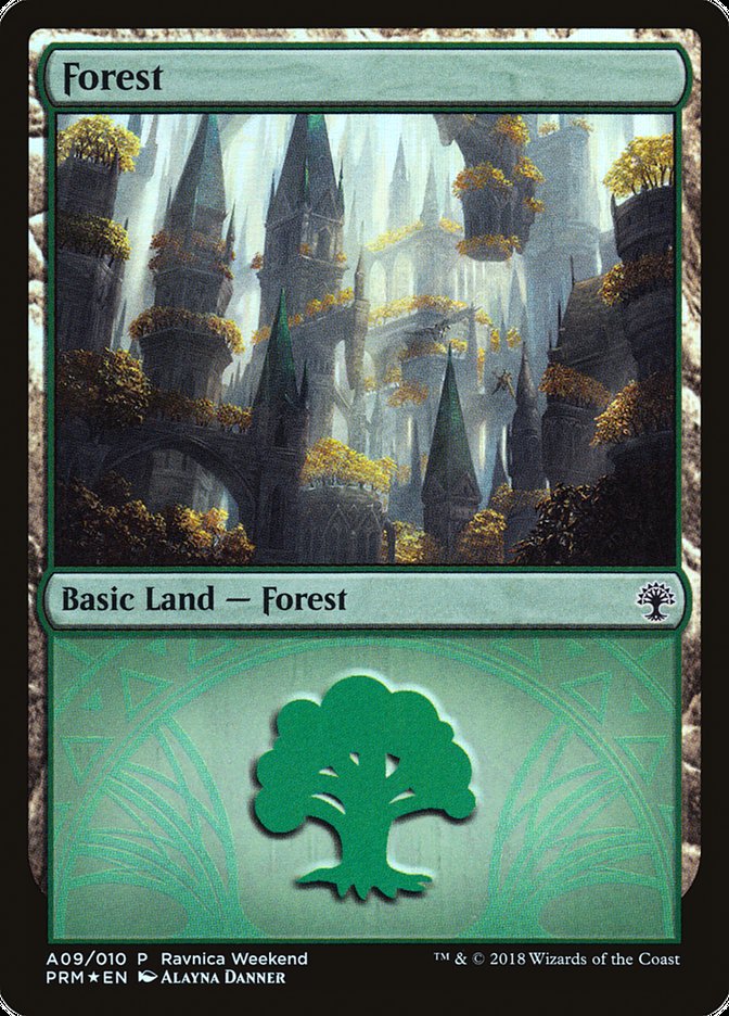 Forest (A09) [Ravnica Allegiance Ravnica Weekend] | Good Games Cannington