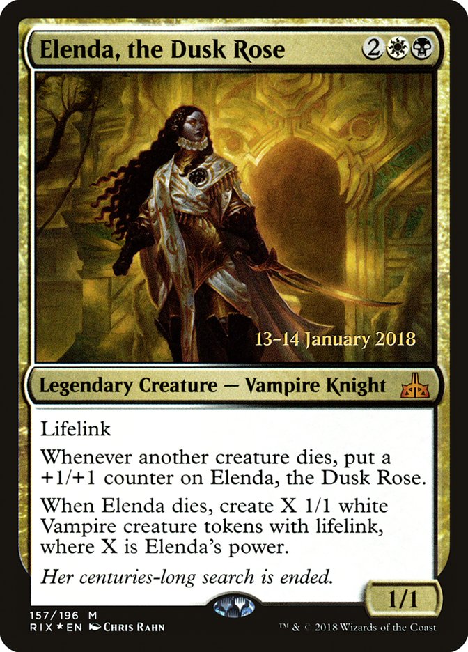 Elenda, the Dusk Rose [Rivals of Ixalan Prerelease Promos] | Good Games Cannington
