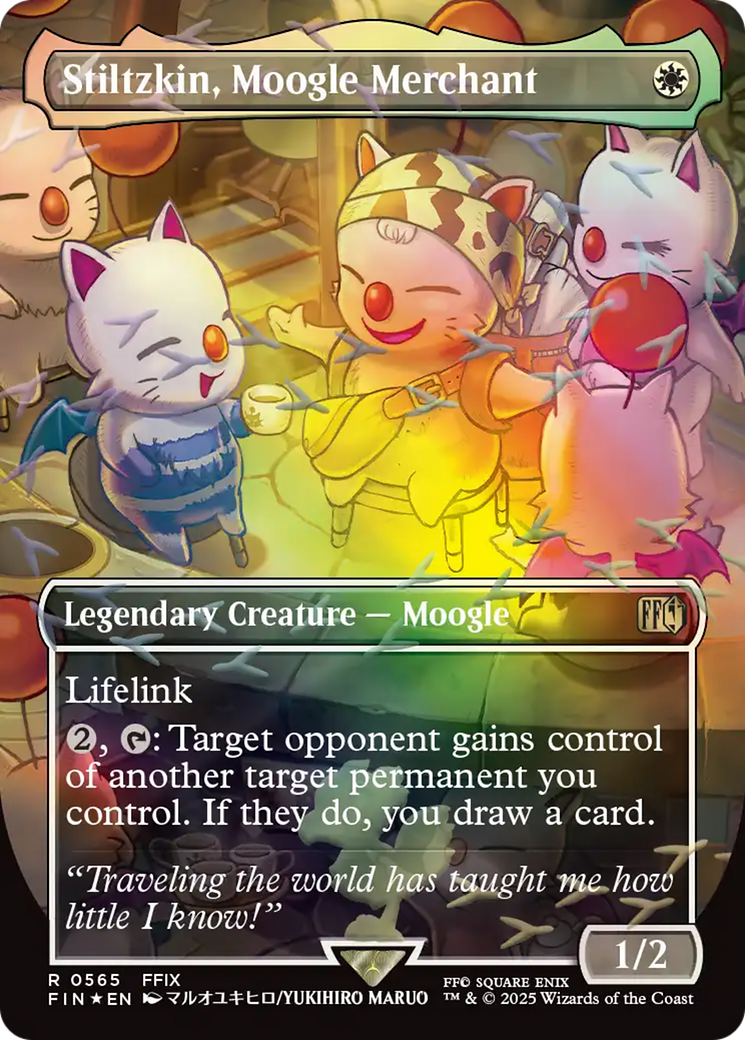 Stiltzkin, Moogle Merchant (Borderless) (Chocobo Track Foil) [FINAL FANTASY] | Good Games Cannington