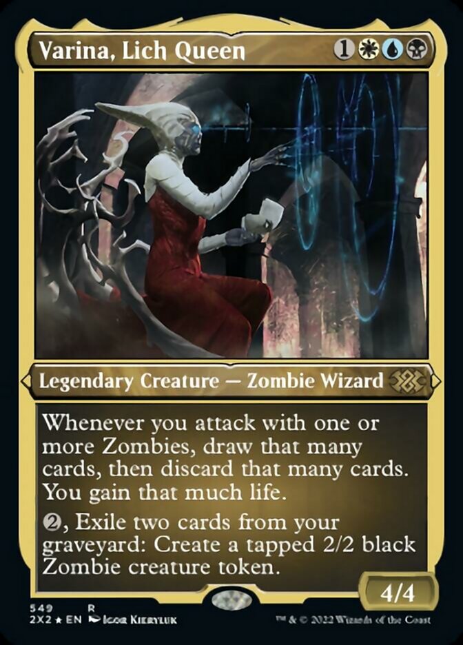 Varina, Lich Queen (Foil Etched) [Double Masters 2022] | Good Games Cannington
