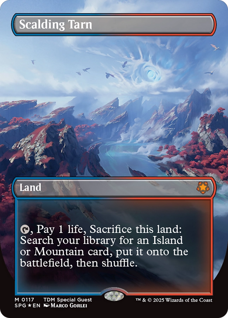 Scalding Tarn (Borderless) (Dragonscale Foil) [Tarkir: Dragonstorm Special Guests] | Good Games Cannington