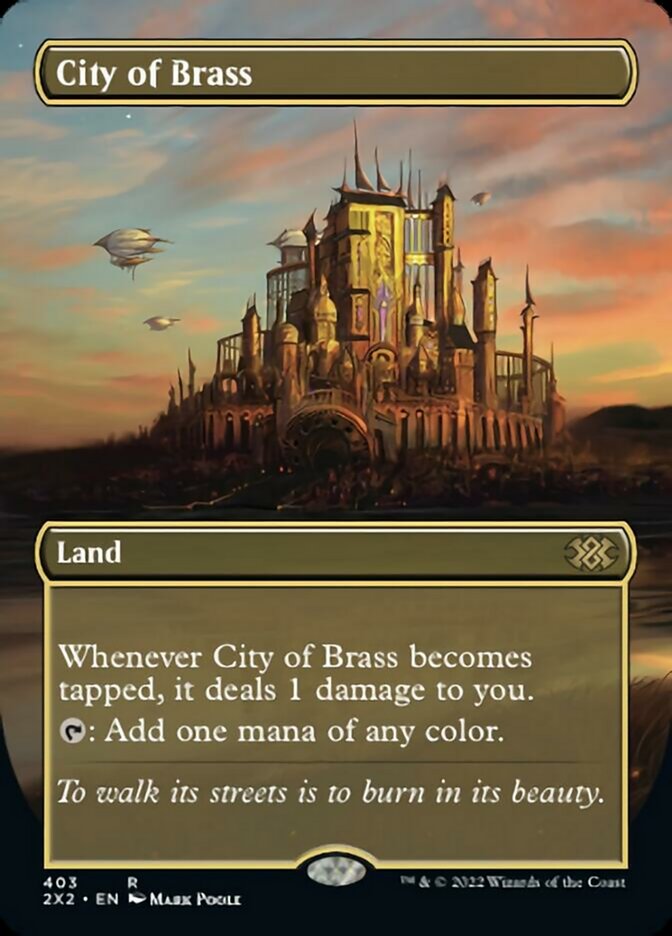 City of Brass (Borderless Alternate Art) [Double Masters 2022] | Good Games Cannington
