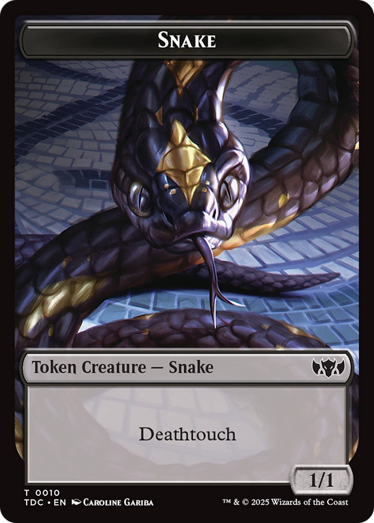 Snake // Myr Double-Sided Token [Tarkir: Dragonstorm Commander Tokens] | Good Games Cannington