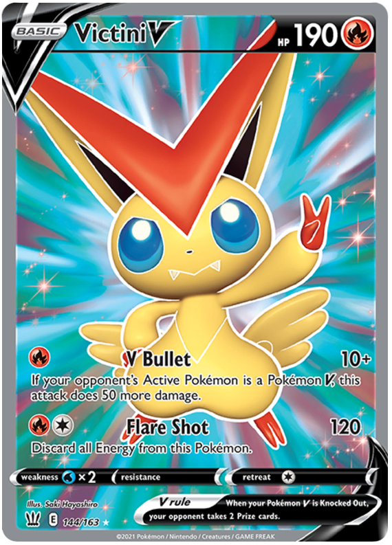 Victini V (144/163) [Sword & Shield: Battle Styles] | Good Games Cannington