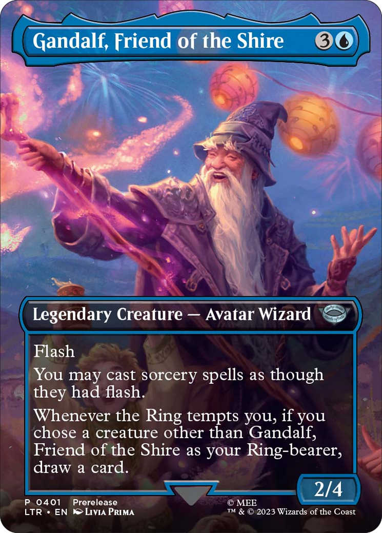 Gandalf, Friend of the Shire (Borderless Alternate Art) [The Lord of the Rings: Tales of Middle-Earth] | Good Games Cannington