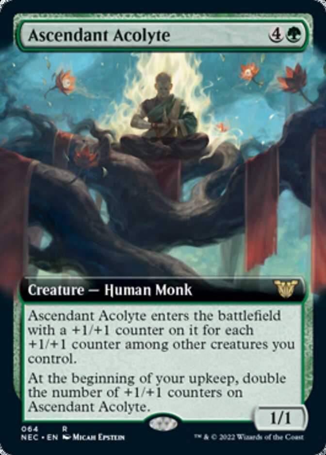 Ascendant Acolyte (Extended Art) [Kamigawa: Neon Dynasty Commander] | Good Games Cannington