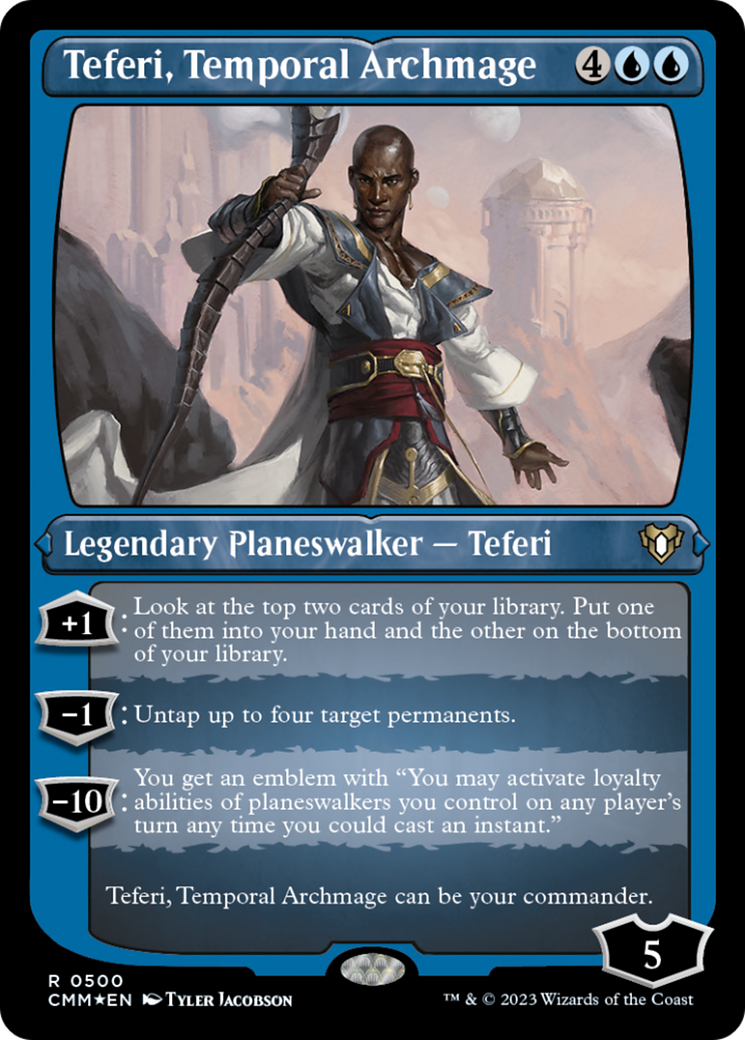 Teferi, Temporal Archmage (Foil Etched) [Commander Masters] | Good Games Cannington