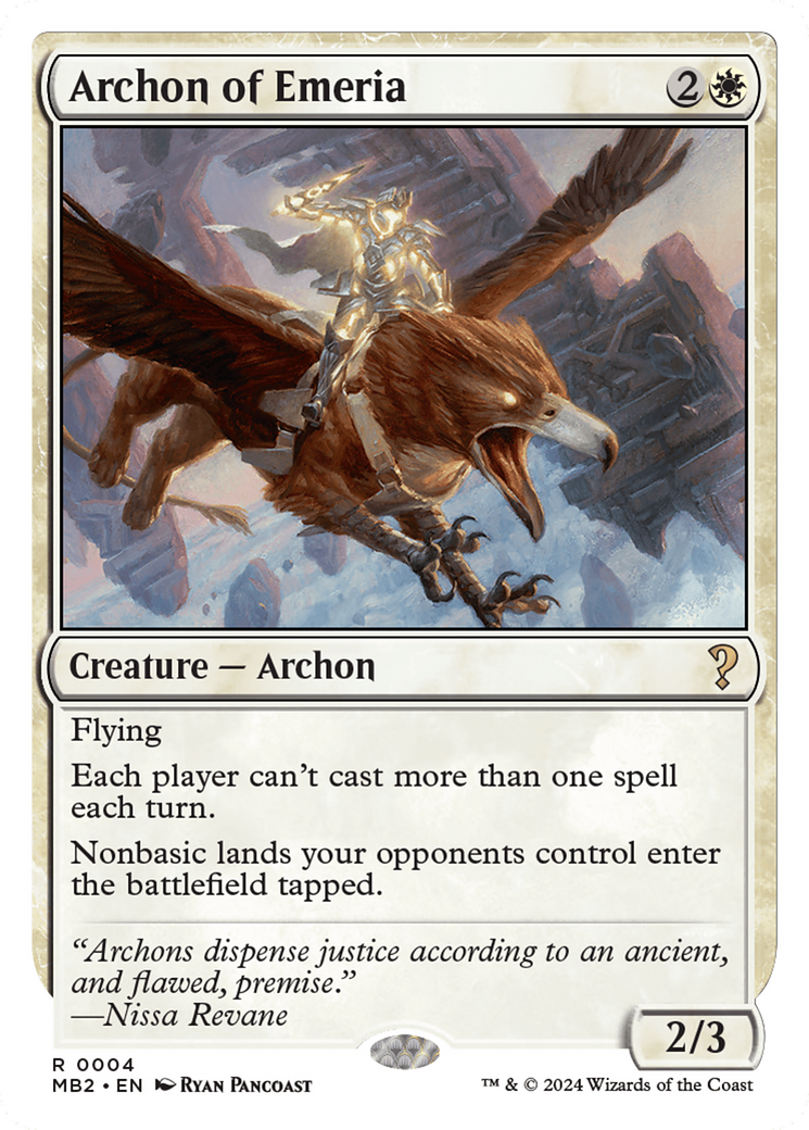 Archon of Emeria (White Border) [Mystery Booster 2] | Good Games Cannington