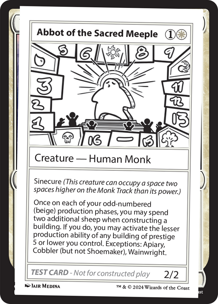 Abbot of the Sacred Meeple [Mystery Booster 2 Playtest Cards] | Good Games Cannington