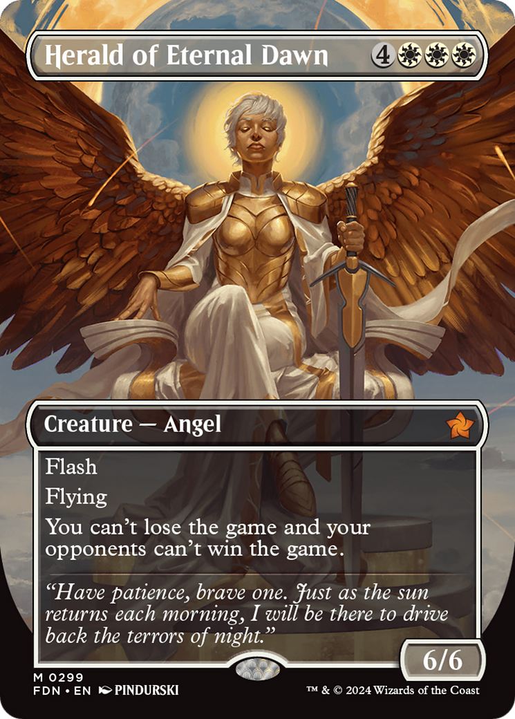 Herald of Eternal Dawn (Borderless) [Foundations] | Good Games Cannington