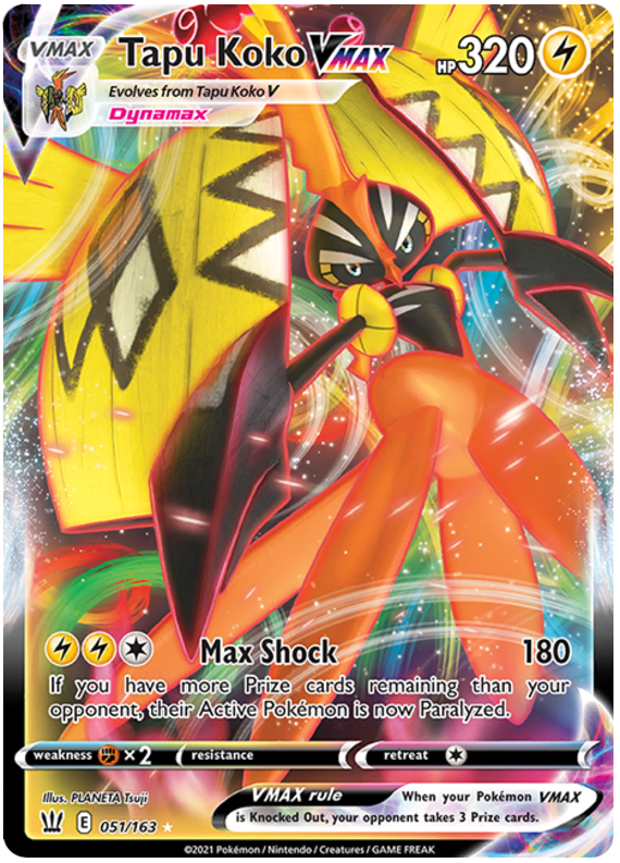 Tapu Koko VMAX (051/163) [Sword & Shield: Battle Styles] | Good Games Cannington