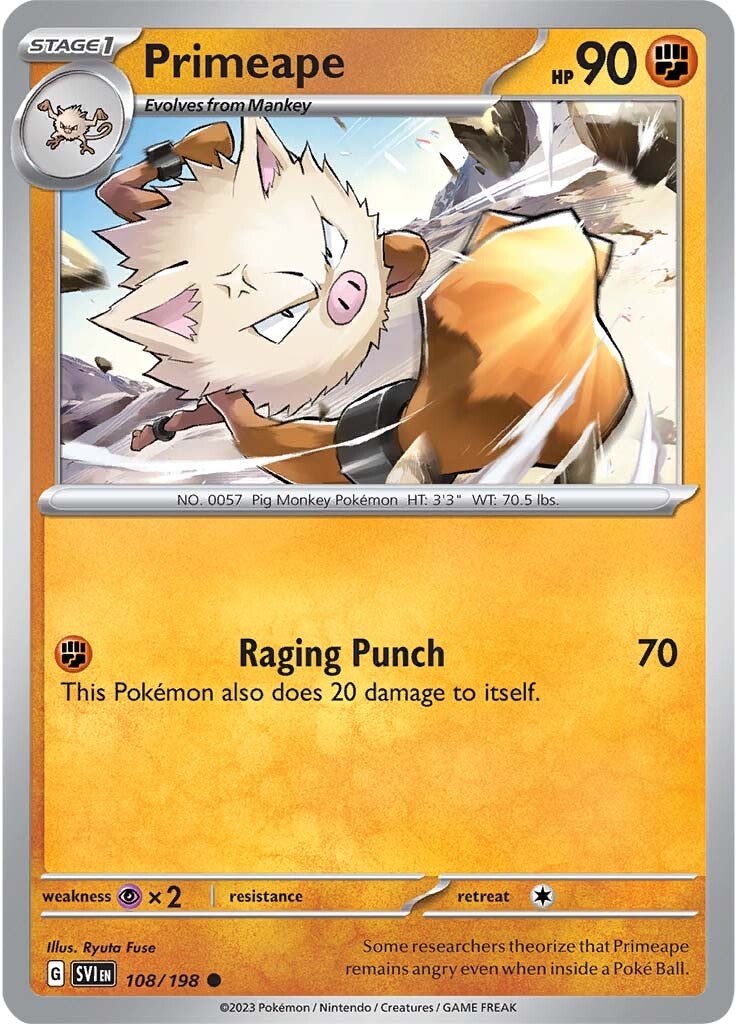Primeape (108/198) [Scarlet & Violet: Base Set] | Good Games Cannington