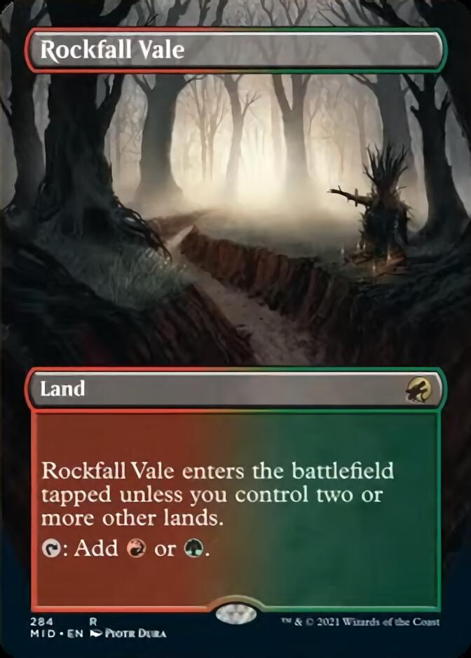 Rockfall Vale (Borderless Alternate Art) [Innistrad: Midnight Hunt] | Good Games Cannington
