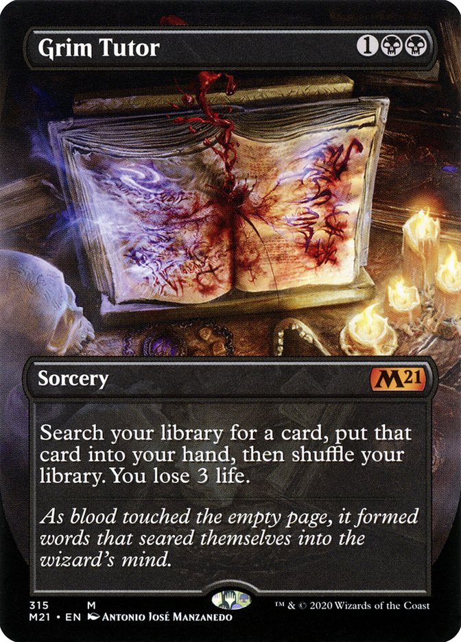 Grim Tutor (Borderless Alternate Art) [Core Set 2021] | Good Games Cannington
