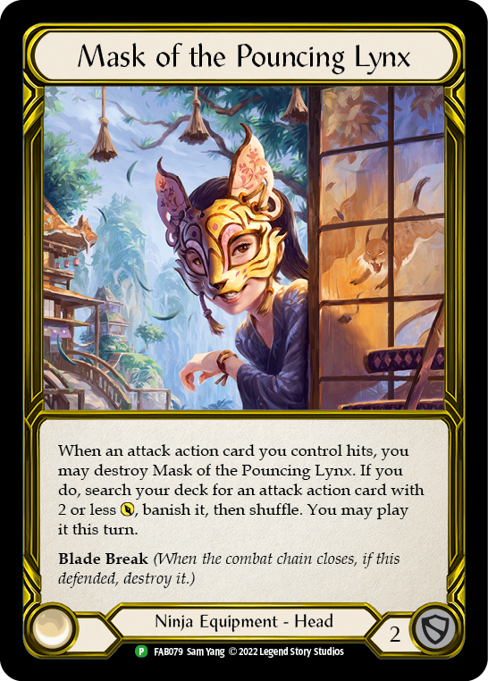 Mask of the Pouncing Lynx (Golden) [FAB079] (Promo)  Cold Foil | Good Games Cannington