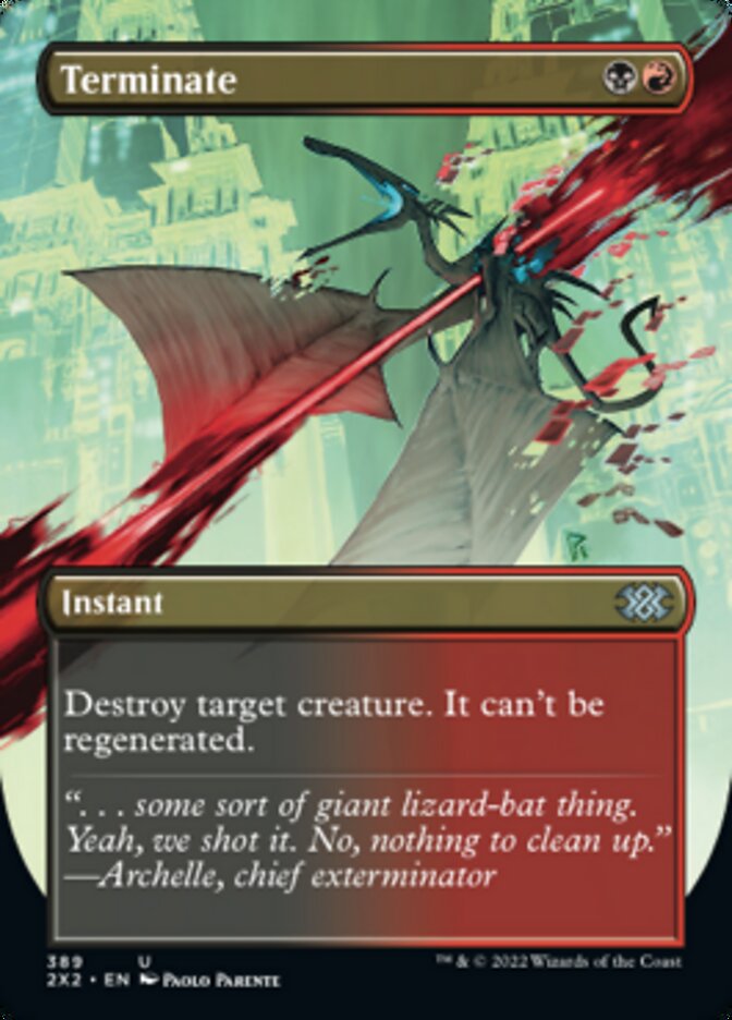 Terminate (Borderless Alternate Art) [Double Masters 2022] | Good Games Cannington