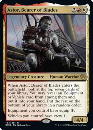 Astor, Bearer of Blades (Promo Pack) [Dominaria United Promos] | Good Games Cannington