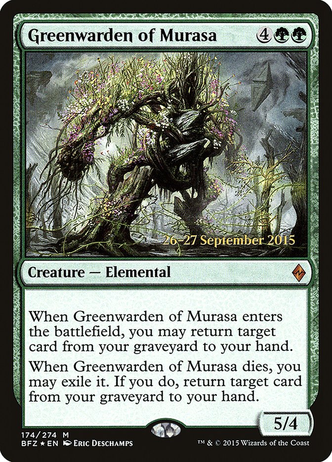 Greenwarden of Murasa [Battle for Zendikar Prerelease Promos] | Good Games Cannington